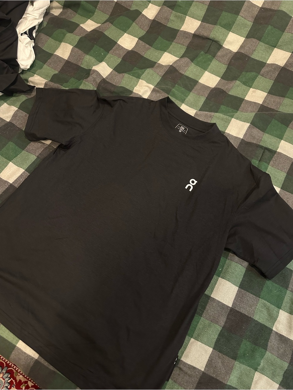 On Running Black Short Sleeve Tee with White Logo